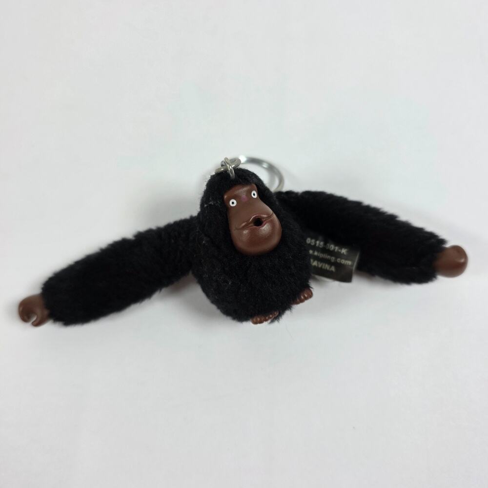 Kipling Monkey “Davina” Plush Keyring Charm Thumb Sucking Ape Gorilla Black - Picture 1 of 5